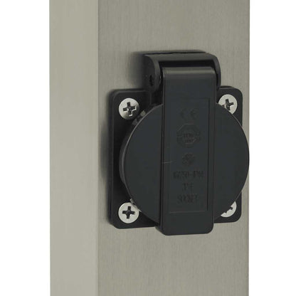 Pollerleuchte mit Sensor und Steckdose 110 cm Edelstahl IP44