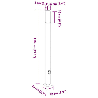 Pollerleuchten mit Steckdose 3 Stk. 110 cm Schwarz IP44