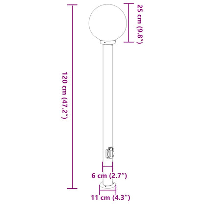 Pollerleuchte mit Auslass 120 cm Edelstahl IP44