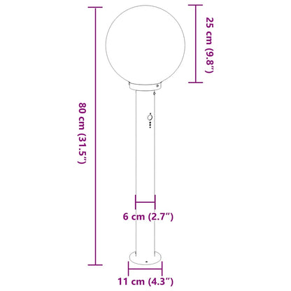 Pollerleuchte mit Sensor 80 cm Schwarz IP44