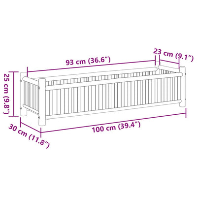 Pflanzkübel 100x30x25 cm Bambus