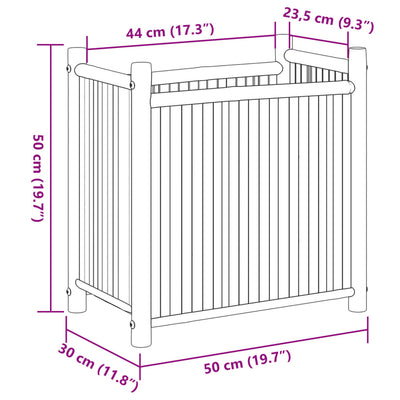 Pflanzkübel 50x30x50 cm Bambus