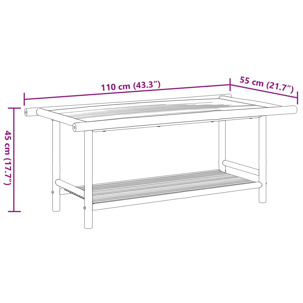 Couchtisch 110x55x45 cm Bambus