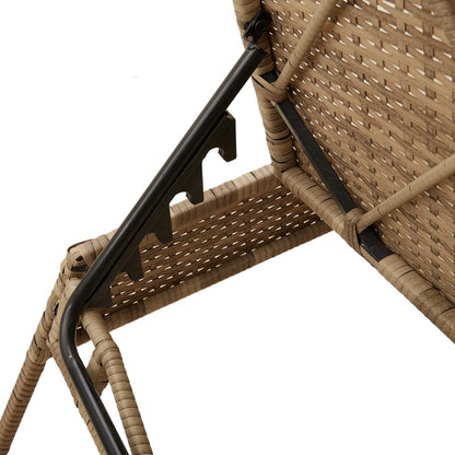 Sonnenliegen mit Auflagen 2 Stk. Beige Poly Rattan