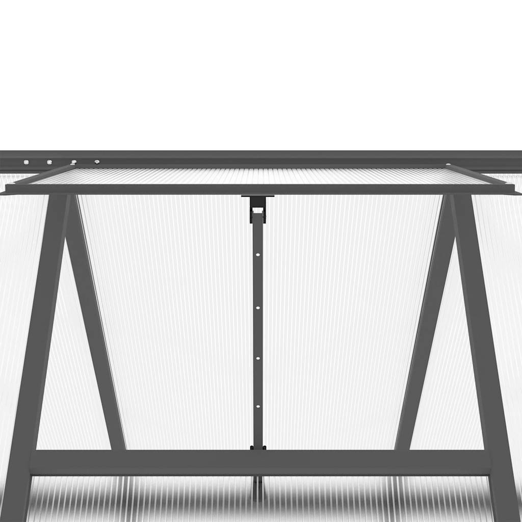 Gewächshaus mit Fundamentrahmen Anthrazit 334x169x195 cm Alu