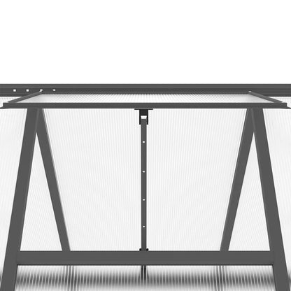 Gewächshaus mit Fundamentrahmen Anthrazit 334x169x195 cm Alu