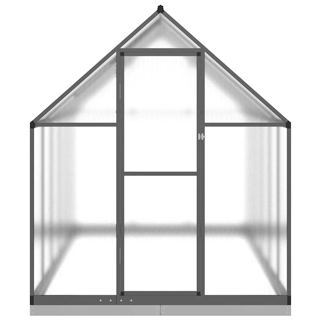 Gewächshaus mit Fundamentrahmen Anthrazit 334x169x202 cm Alu