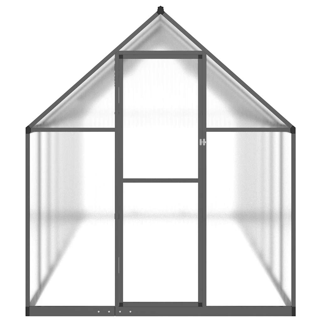 Gewächshaus mit Fundamentrahmen Anthrazit 445x169x195 cm Alu