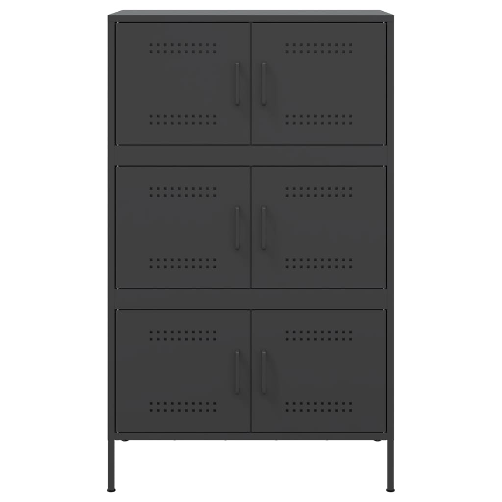 Highboard Schwarz 68x39x113 cm Stahl