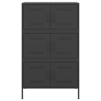 Highboard Schwarz 68x39x113 cm Stahl