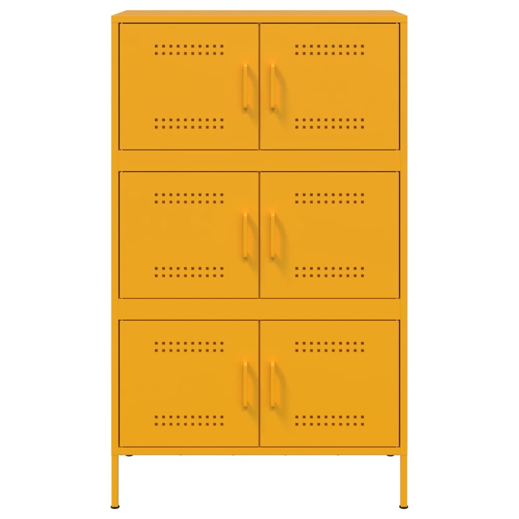 Highboard Senfgelb 68x39x113 cm Stahl