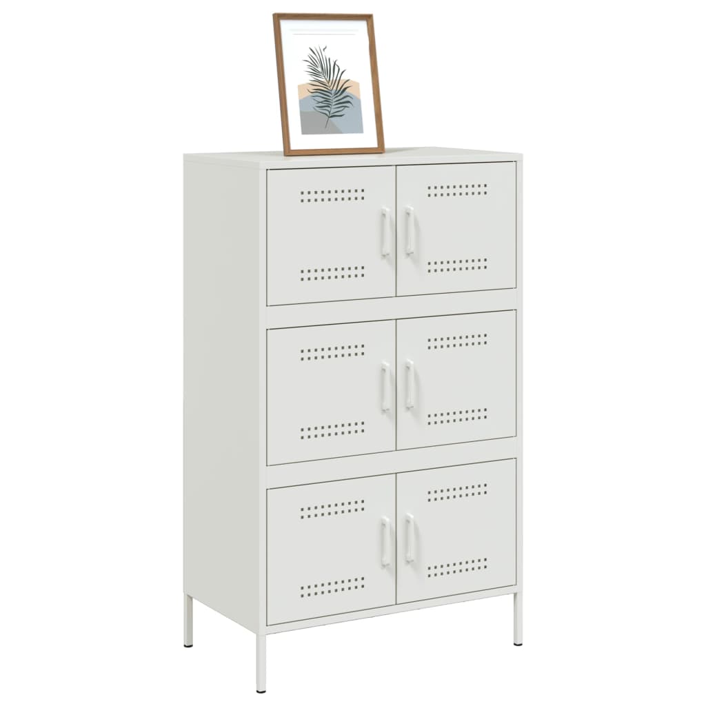 Highboard Weiß 68x39x113 cm Stahl