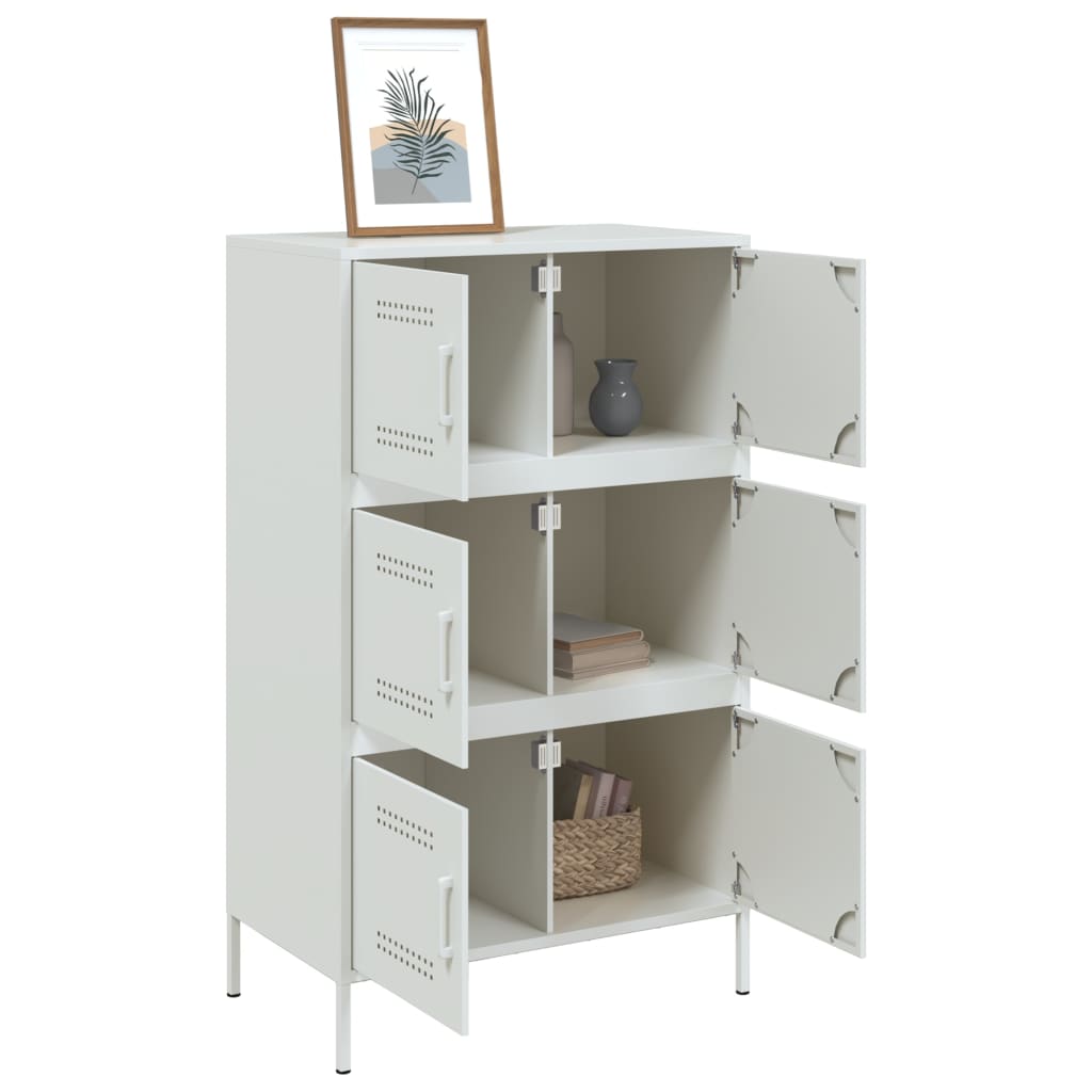 Highboard Weiß 68x39x113 cm Stahl