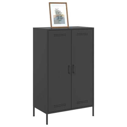 Highboard Schwarz 68x39x113 cm Stahl