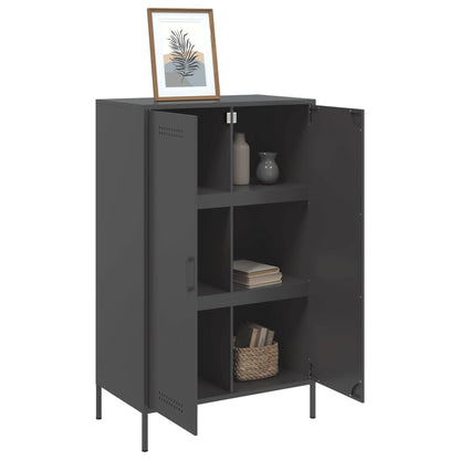 Highboard Schwarz 68x39x113 cm Stahl