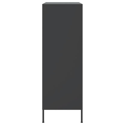 Highboard Schwarz 68x39x113 cm Stahl