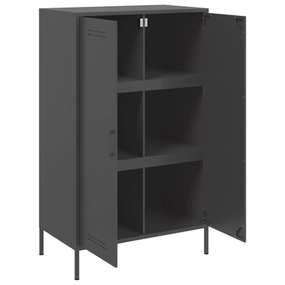 Highboard Schwarz 68x39x113 cm Stahl