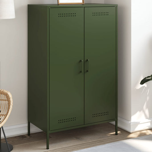 Highboard Olivgrün 68x39x113 cm Stahl