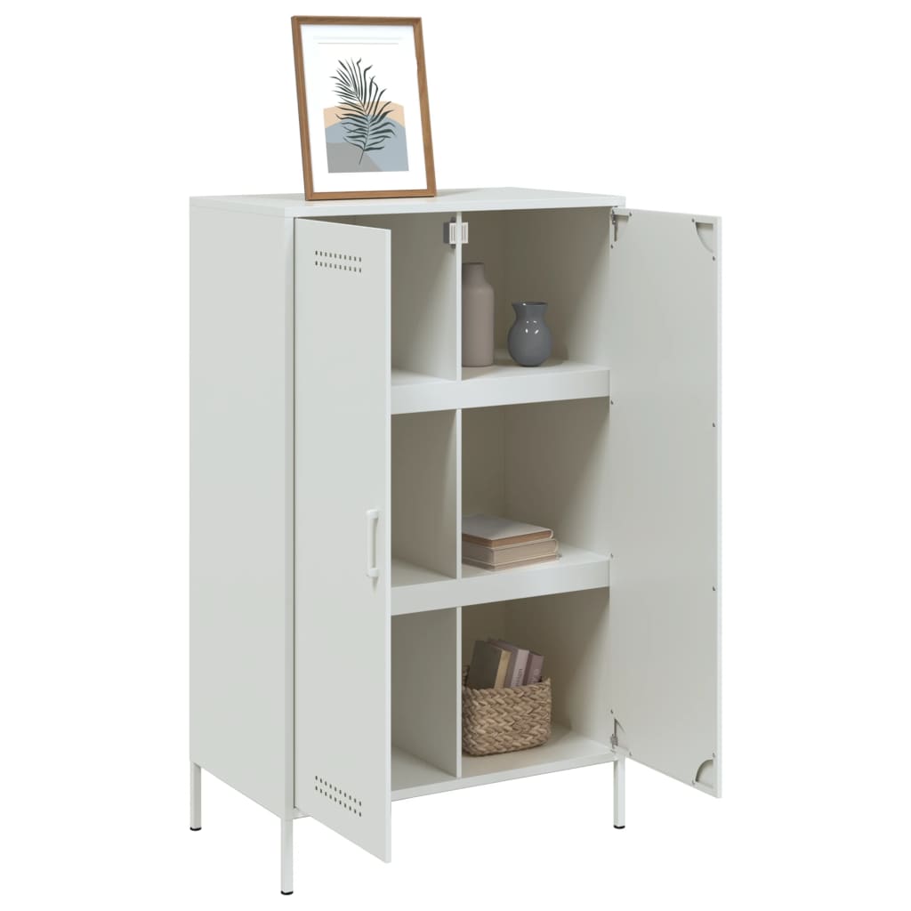 Highboard Weiß 68x39x113 cm Stahl