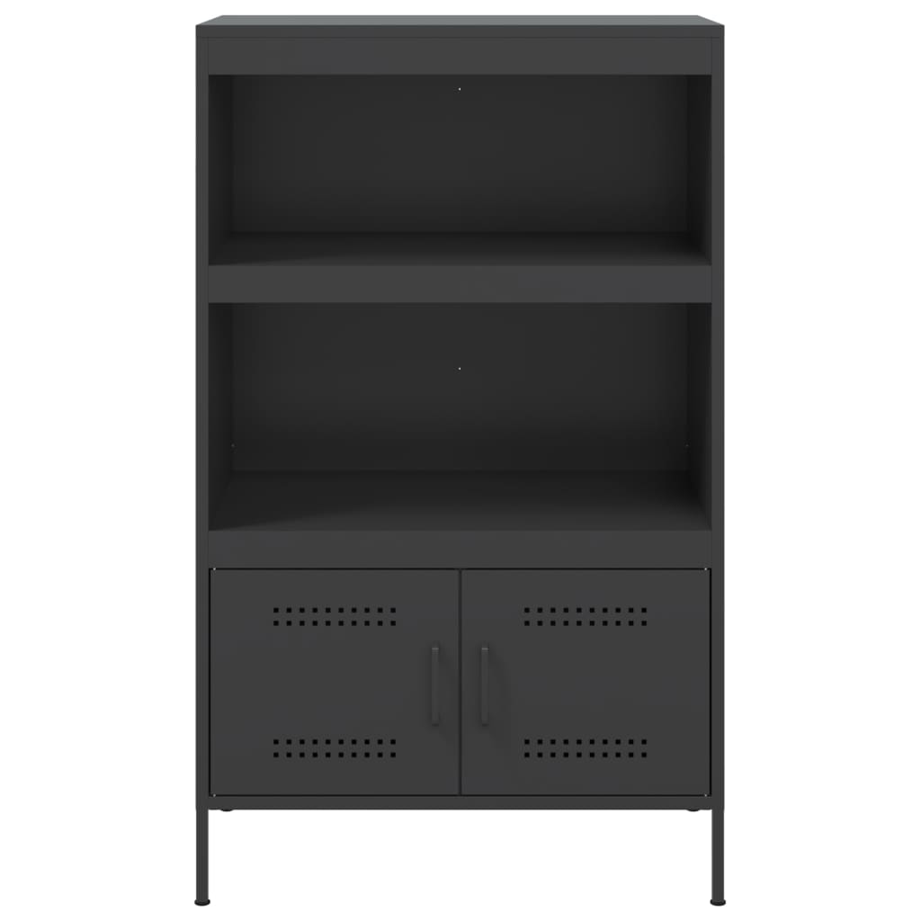 Highboard Schwarz 68x39x113 cm Stahl