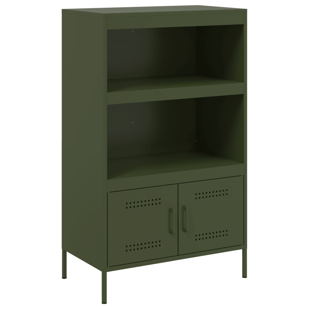 Highboard Olivgrün 68x39x113 cm Stahl