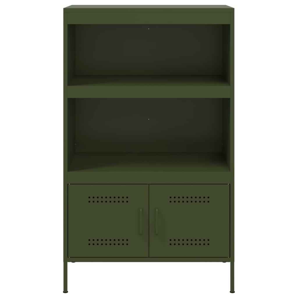 Highboard Olivgrün 68x39x113 cm Stahl