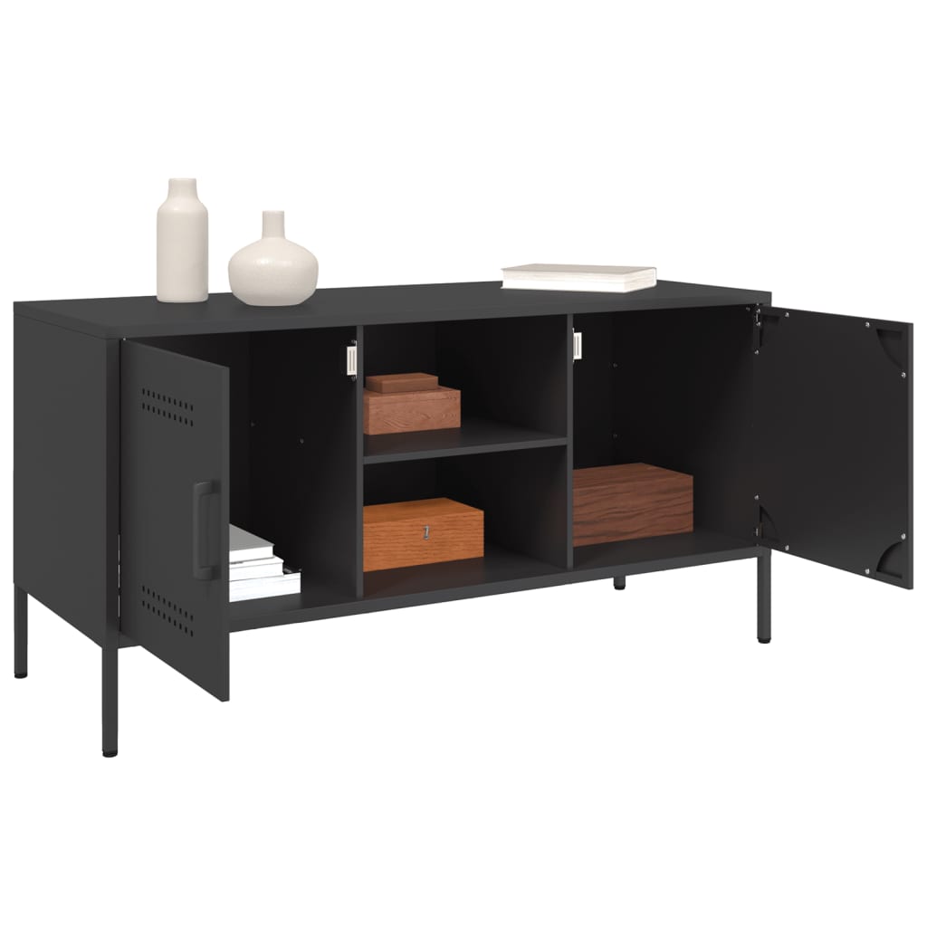 TV-Schrank Schwarz 100,5x39x50,5 cm Stahl