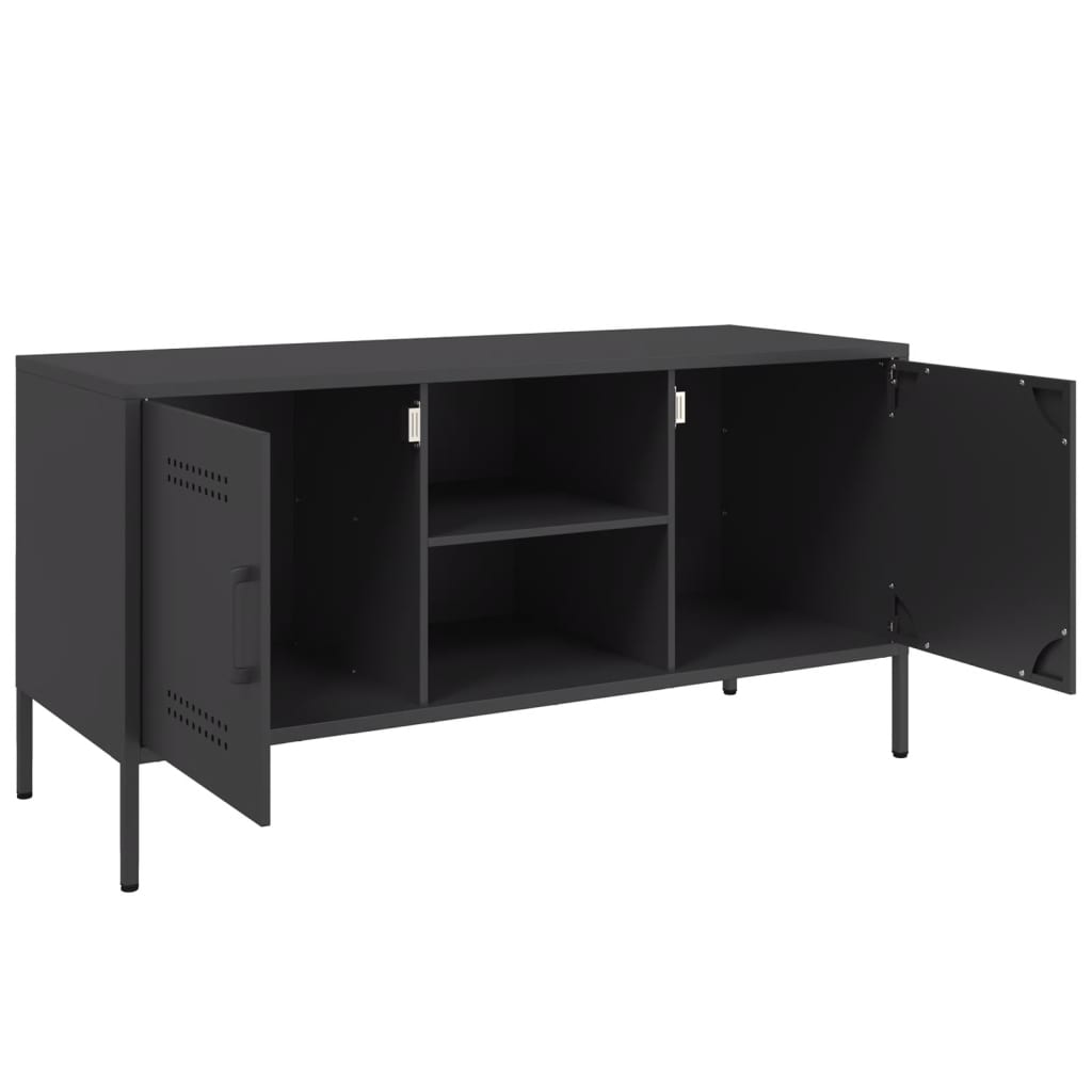 TV-Schrank Schwarz 100,5x39x50,5 cm Stahl