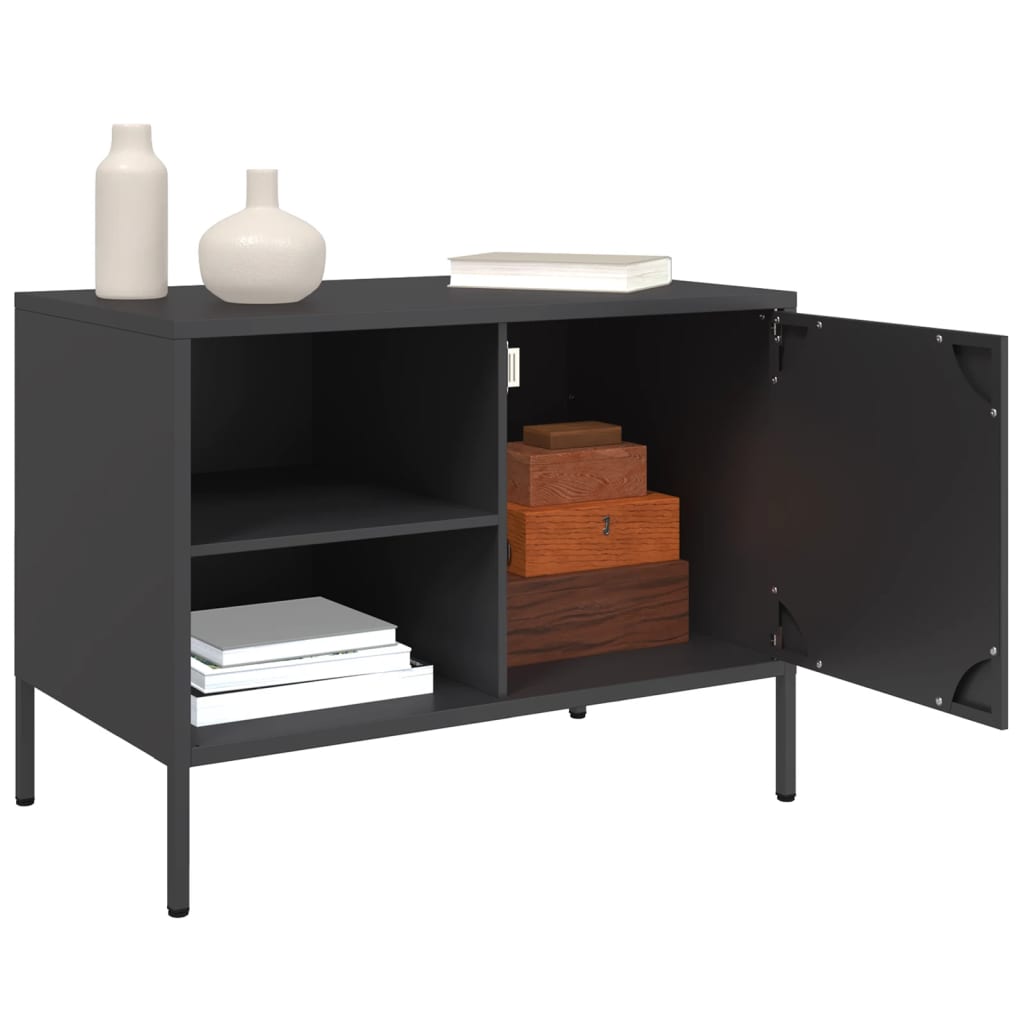 TV-Schrank Schwarz 68x39x50,5 cm Stahl