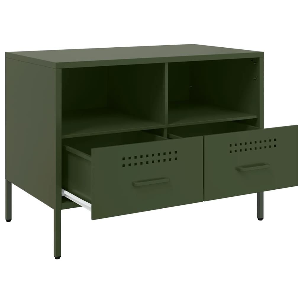 TV-Schrank Olivgrün 68x39x50,5 cm Stahl