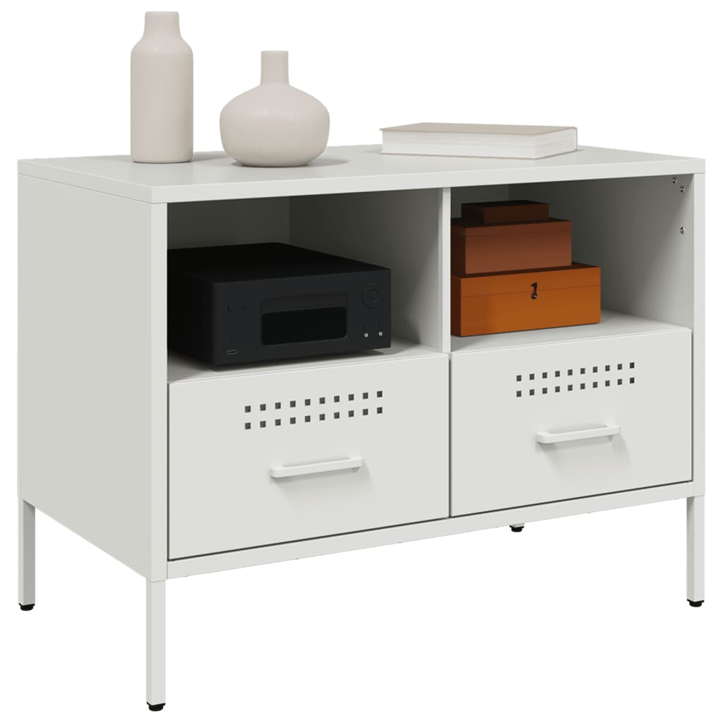 TV-Schrank Weiß 68x39x50,5 cm Stahl