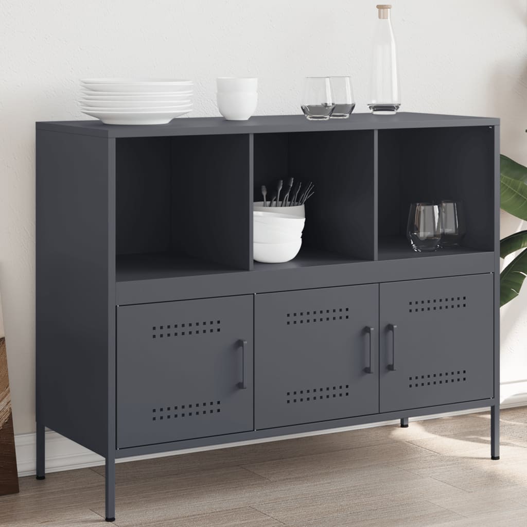 Sideboard Anthrazit 100,5x39x79 cm Stahl