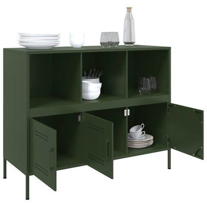 Sideboard Olivgrün 100,5x39x79 cm Stahl