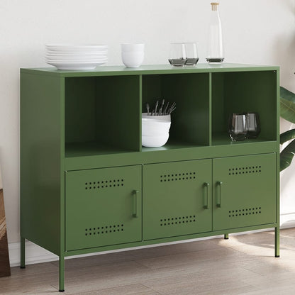 Sideboard Olivgrün 100,5x39x79 cm Stahl