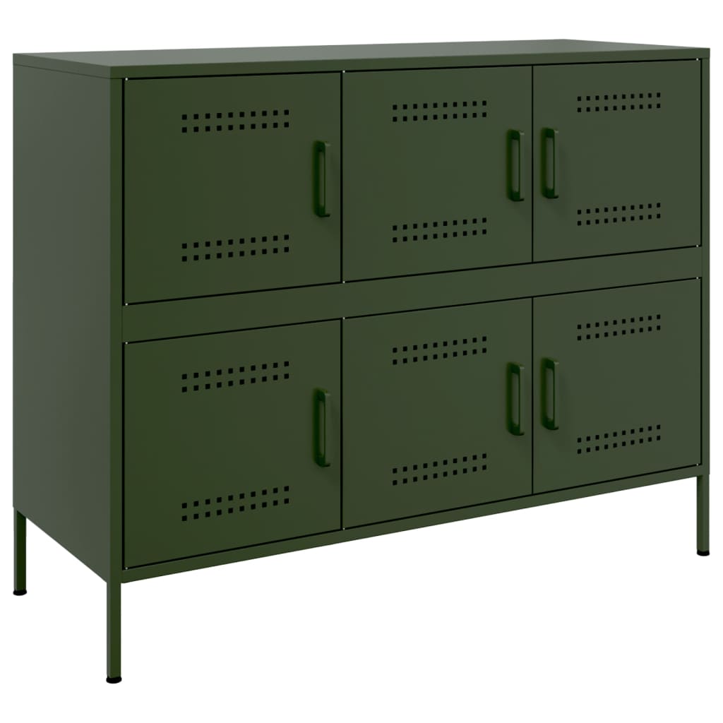 Sideboard Olivgrün 100,5x39x79 cm Stahl