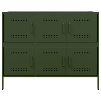 Sideboard Olivgrün 100,5x39x79 cm Stahl