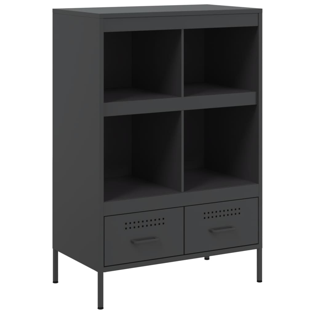 Highboard Schwarz 68x39x101,5 cm Stahl