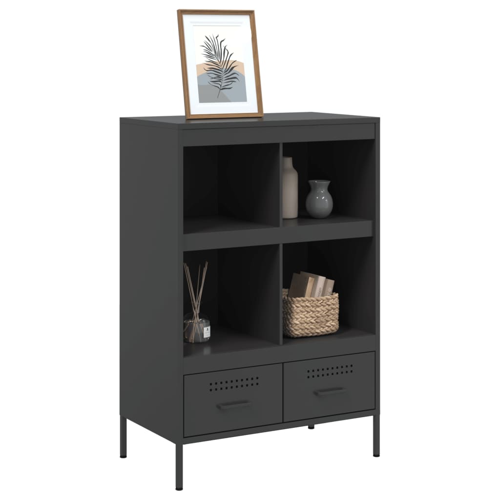 Highboard Schwarz 68x39x101,5 cm Stahl