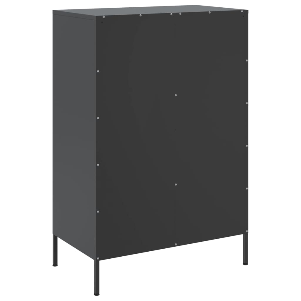 Highboard Schwarz 68x39x101,5 cm Stahl