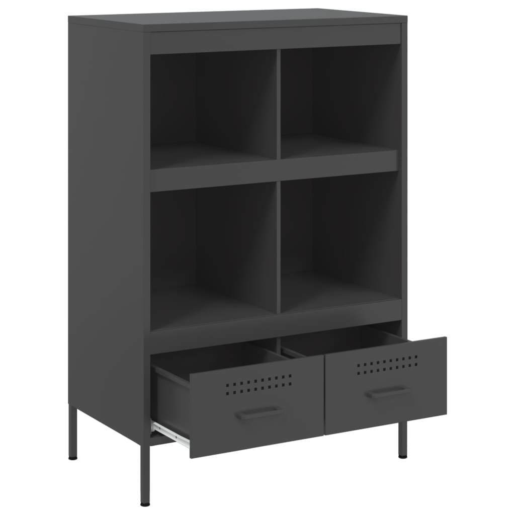 Highboard Schwarz 68x39x101,5 cm Stahl