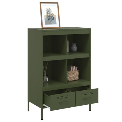 Highboard Olivgrün 68x39x101,5 cm Stahls