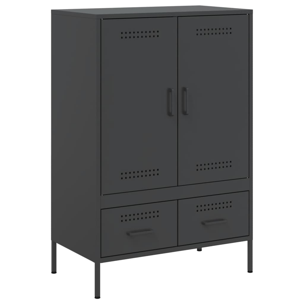 Highboard Schwarz 68x39x101,5 cm Stahl