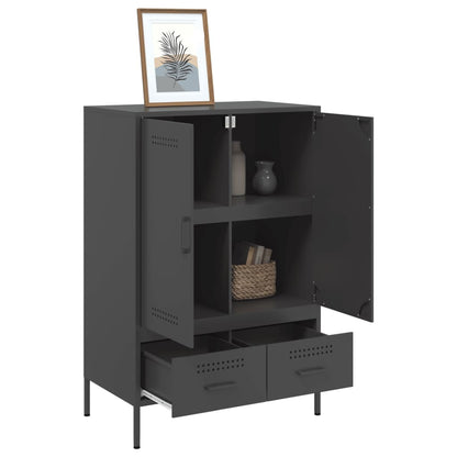 Highboard Schwarz 68x39x101,5 cm Stahl