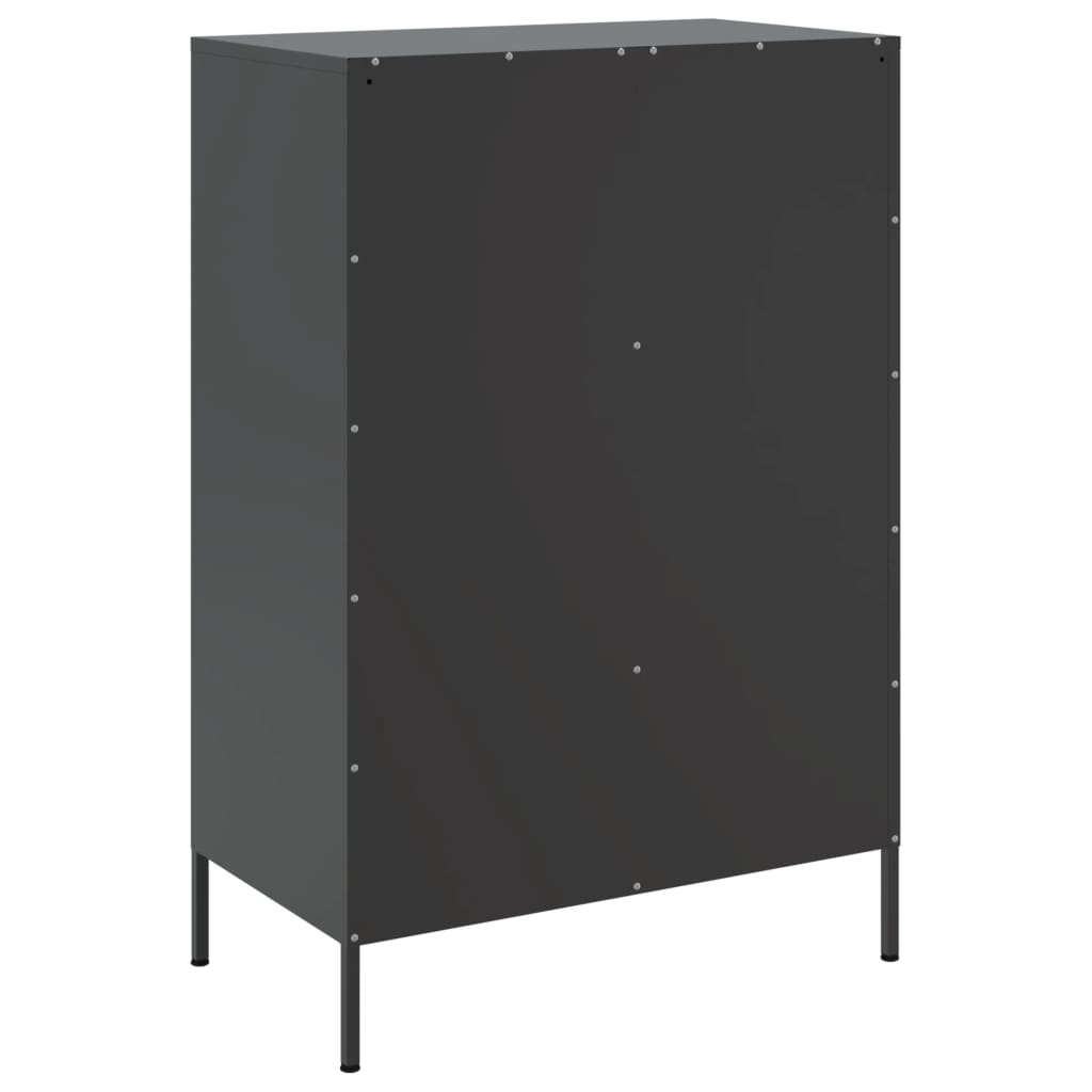 Highboard Schwarz 68x39x101,5 cm Stahl