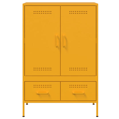 Highboard Senfgelb 68x39x101,5 cm Stahl