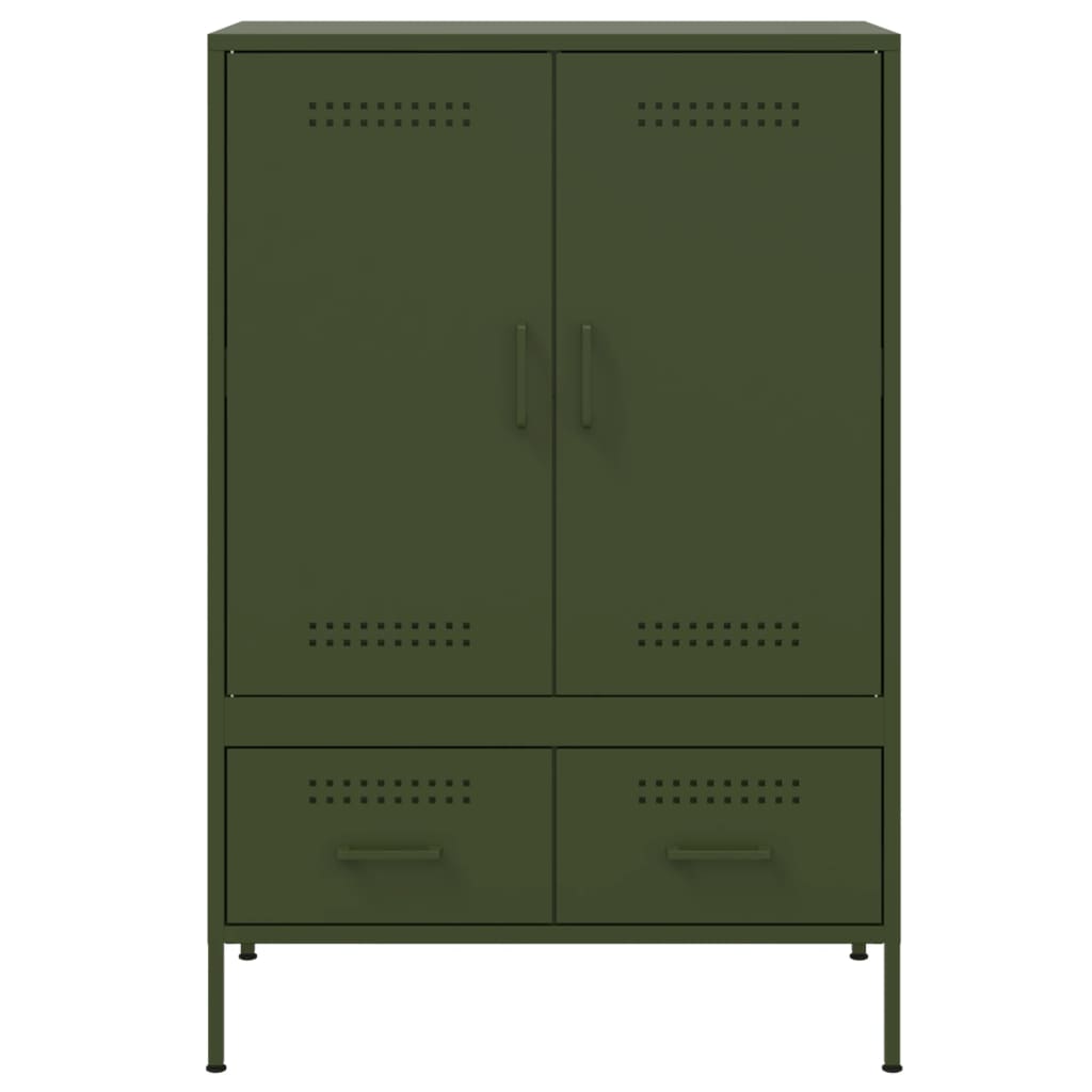 Highboard Olivgrün 68x39x101,5 cm Stahls