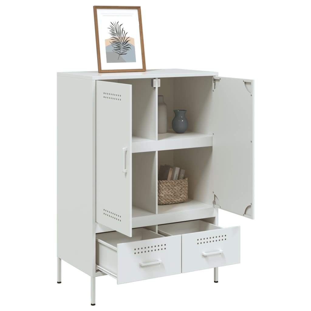 Highboard Weiß 68x39x101,5 cm Stahl