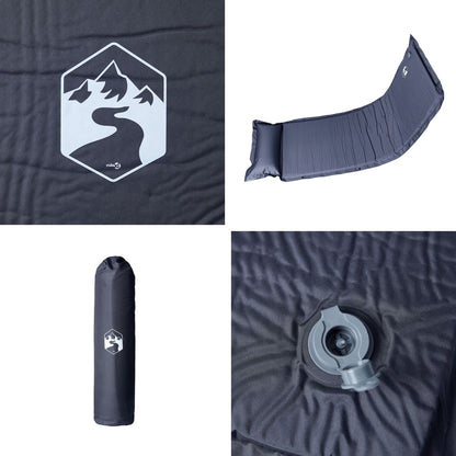 Materassino autogonfiabile con cuscino, grigio