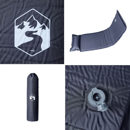 Materassino autogonfiabile con cuscino, grigio