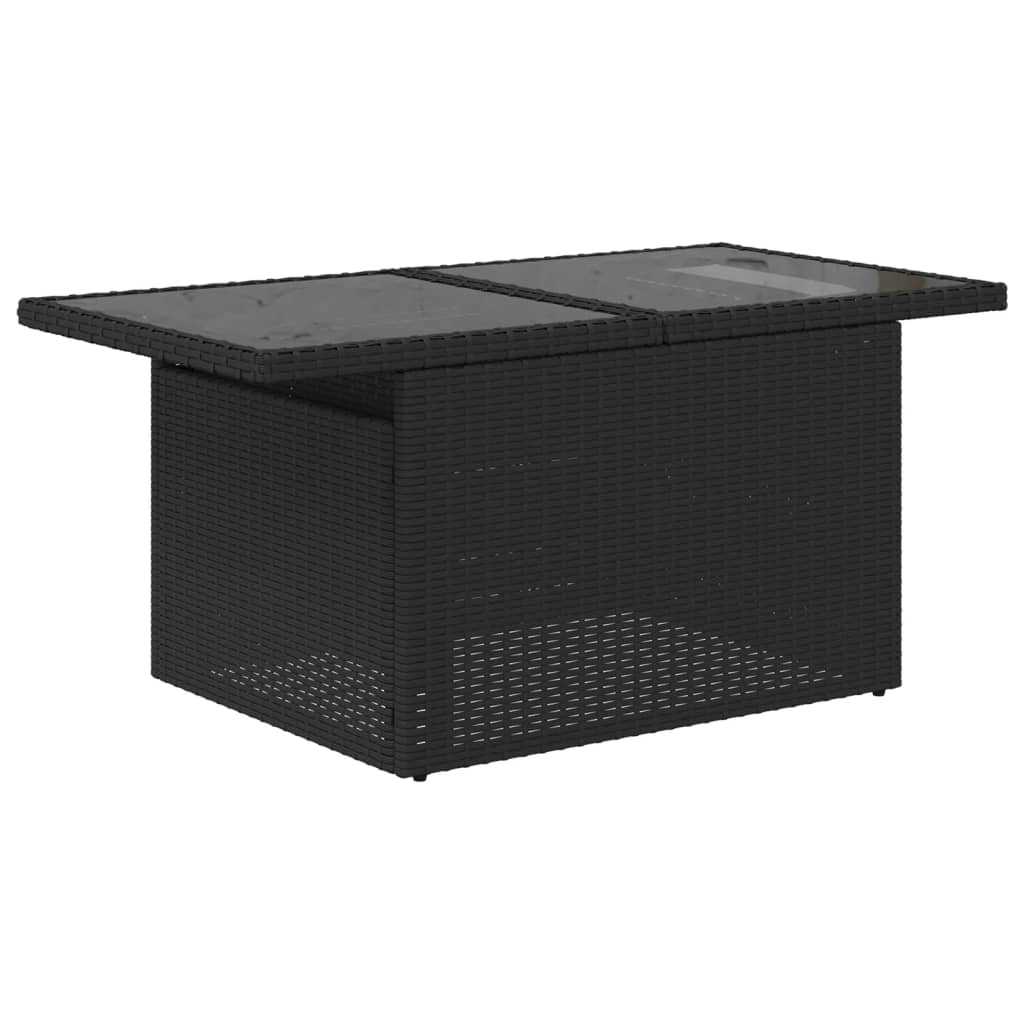 8-tlg. Garten-Sofagarnitur mit Kissen Schwarz Poly Rattan